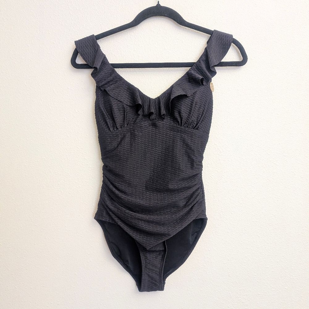 Nip Tuck Black Must Haves Eva One Piece Swimsuit Size 4 - Picture 4 of 8